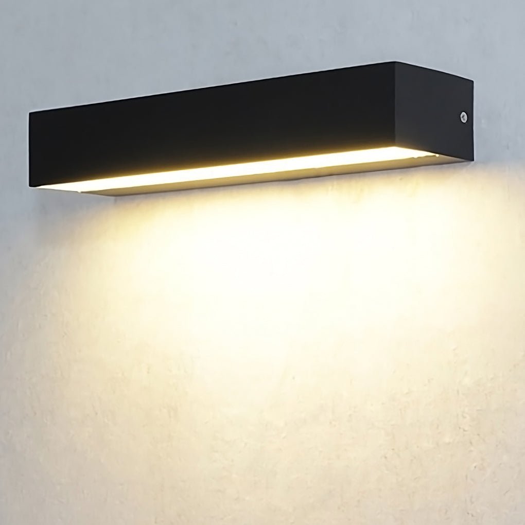 Matte Black Wall Mounted Rectangle Porch LED Lights Outdoor Wall Light ...