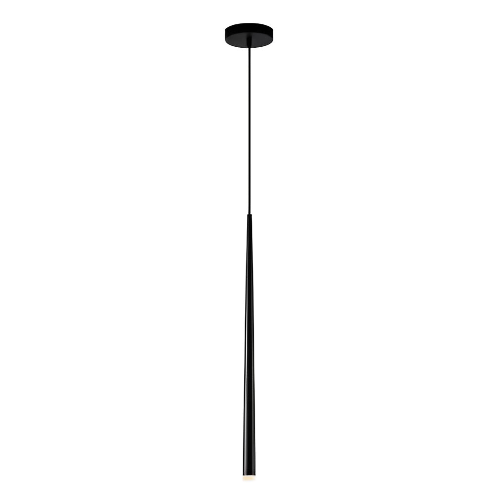 Elegant minimalist Slim Black Pendant Light featuring a sleek black tube on a white background.
