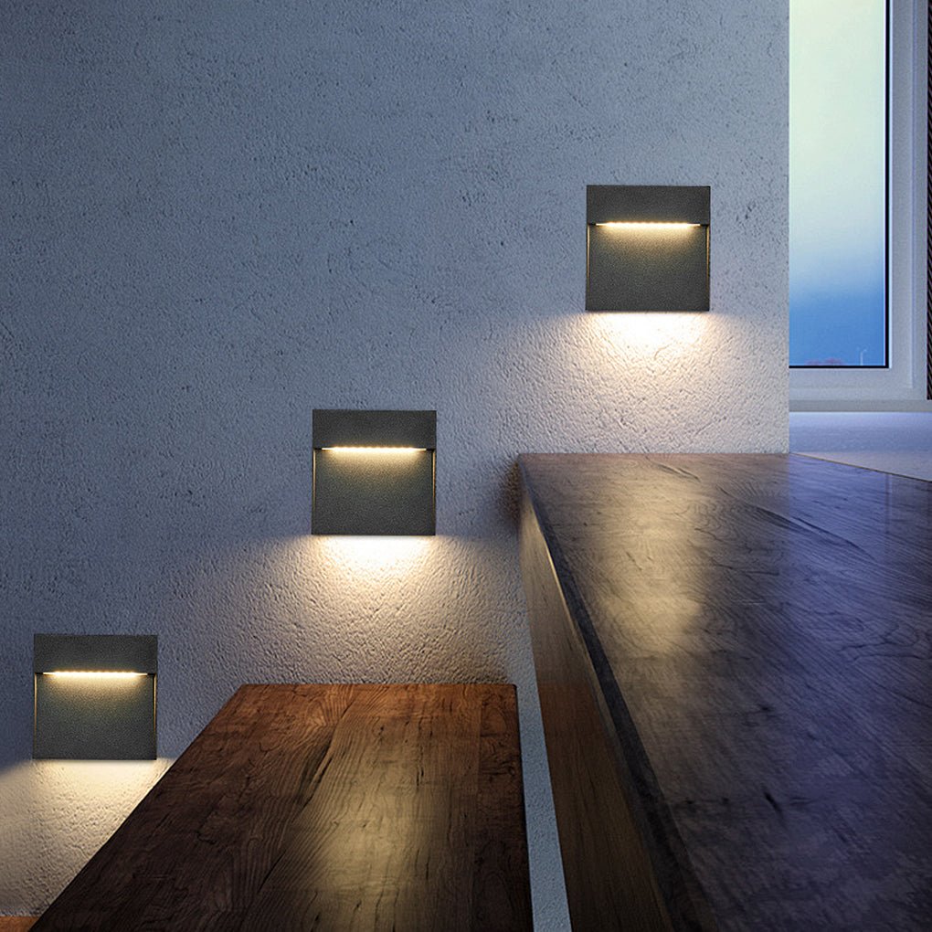 Minimalist Square Waterproof Stair Lights Step Lights Outdoor Wall Lights Stairway Sconces
