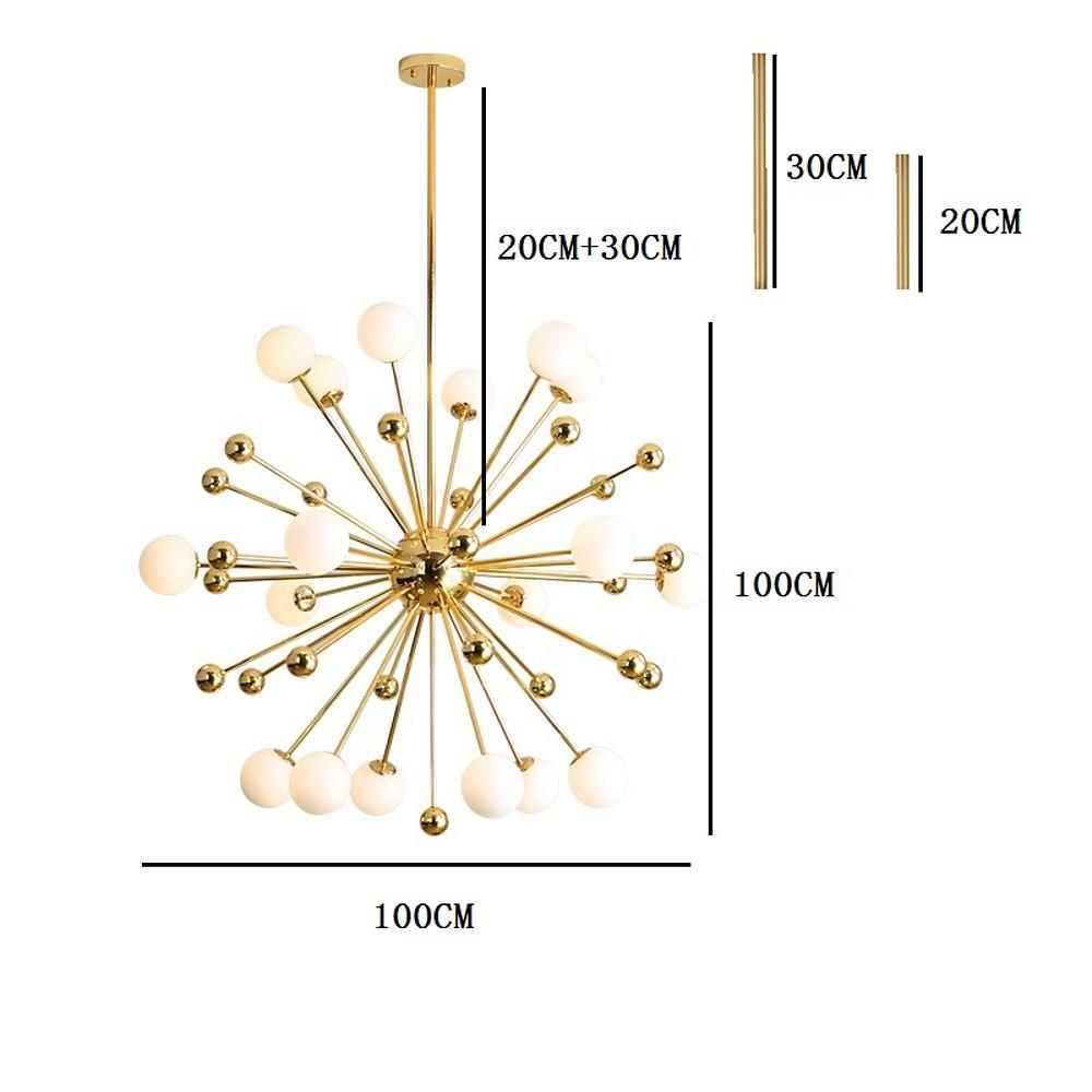 39'' LED 18 Bulbs New Design Chandelier Nordic Style Modern Metal Glass Sputnik Cluster Globe Design-dazuma