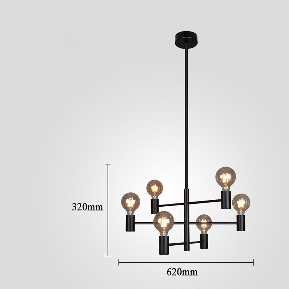 24'' LED 6-Light Single Design Chandelier Nordic Style Modern Metal Glass Chandeliers
