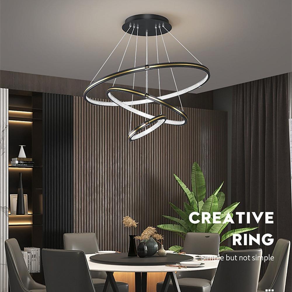 24'' LED 3-Light Single Design Chandelier Modern LED Metal Acrylic Layered Stylish Modern Style Artistic Style Chandeliers-dazuma
