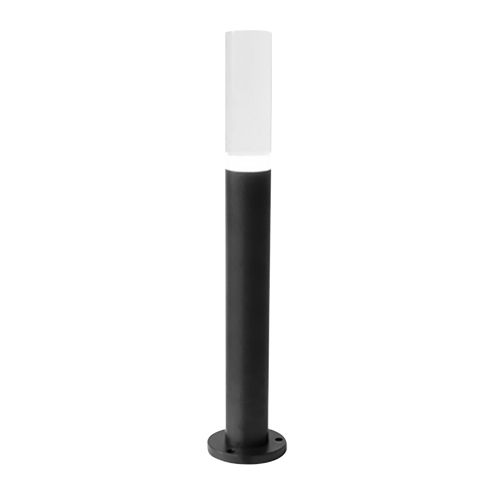 Modern bollard lighting with a close-up of the base and light fixture.