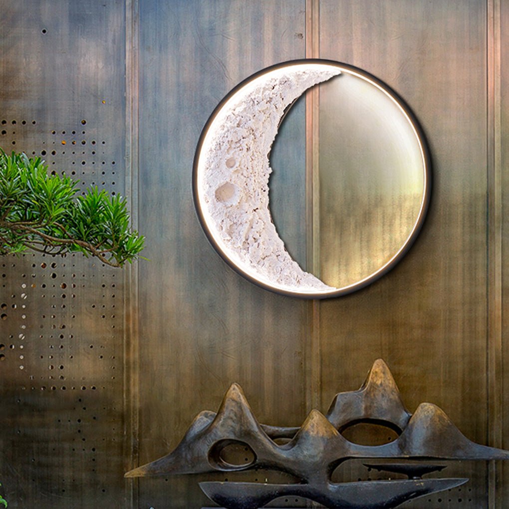 Modern Creative Outdoor Waterproof Moon LED Stair Aisle Exterior Wall Lamp - Dazuma