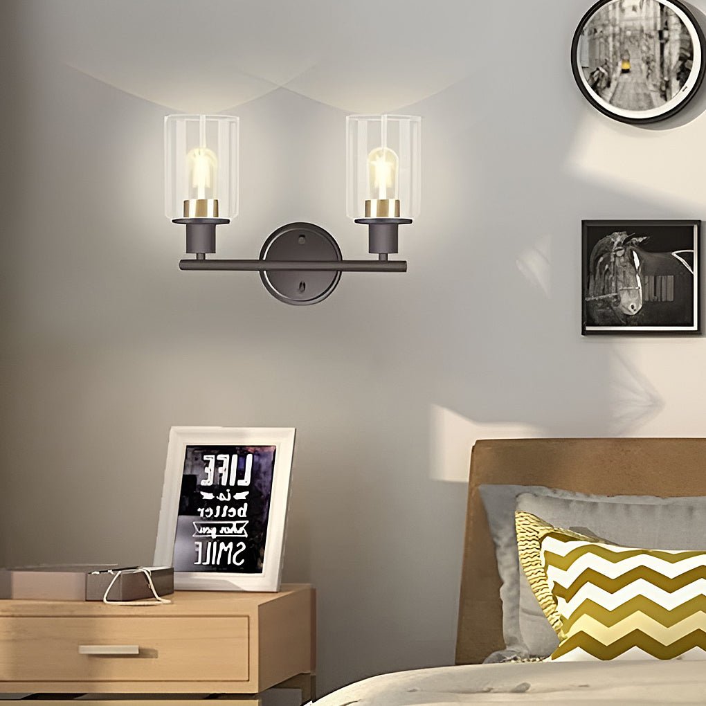 Industrial Plug - In Glass Wall Sconce Creative Bathroom & Bedroom Vanity Lighting