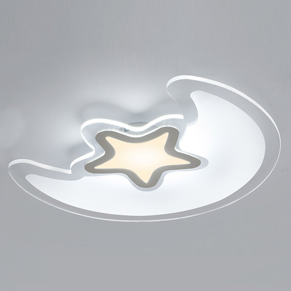 Modern Creative Special - shaped Trichromatic Dimming Moon Star Ceiling Light