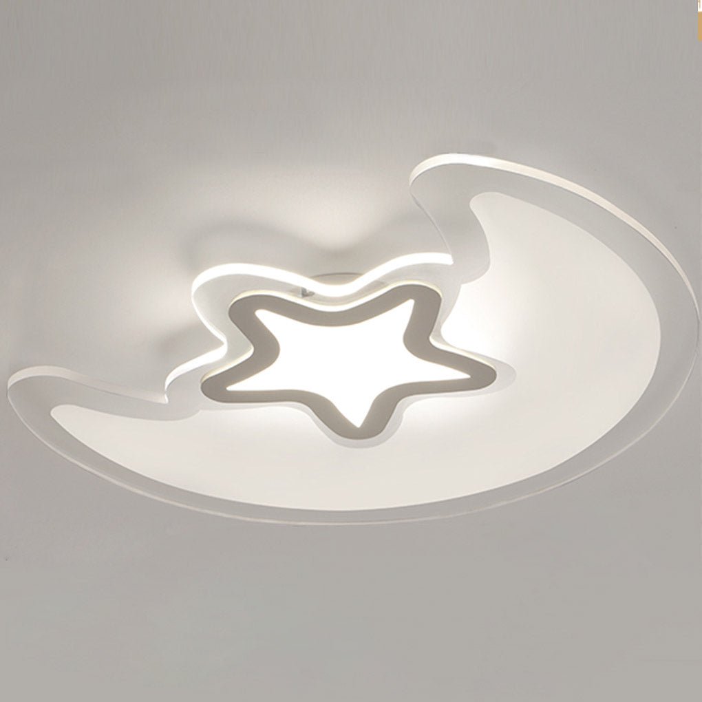Modern Creative Special - shaped Trichromatic Dimming Moon Star Ceiling Light