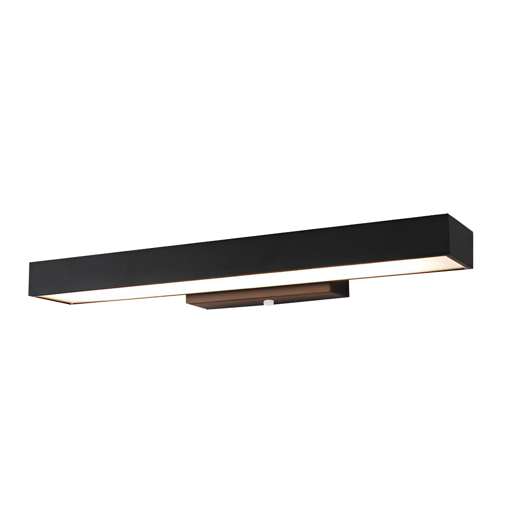 Modern led linear wall light displayed as a clean product shot, featuring a slim black body and integrated LED panel.