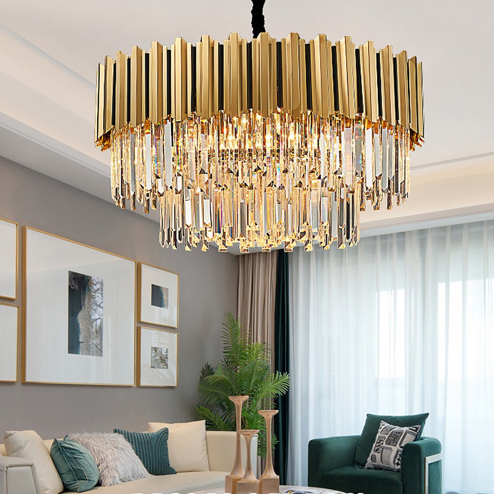 Modern Minimalist Personality Living Room Dining Room Bedroom LED Crystal Chandelier - Dazuma