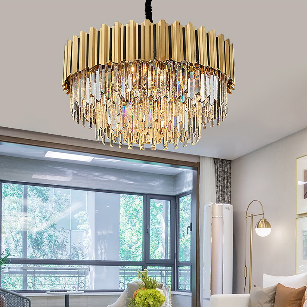 Modern Minimalist Personality Living Room Dining Room Bedroom LED Crystal Chandelier - Dazuma
