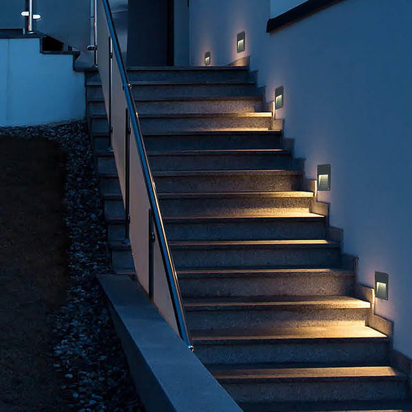 LED Deck Stair Lights Kit, Sumaote Low Voltage Waterproof IP65 Φ1.97 LED  Step Light Wood Recessed Cold White LED Lighting Outdoor Garden Yard Patio