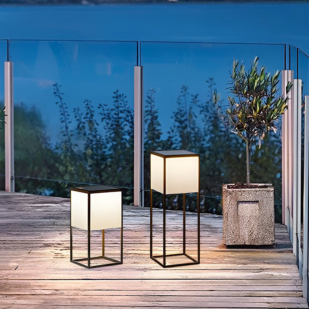 Square Solar Post Light with Acrylic Lampshade and Robust Stainless Steel Frame