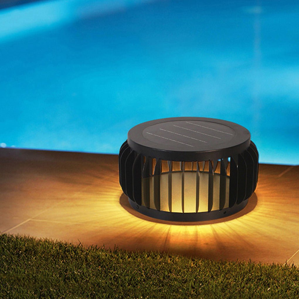 Modern Outdoor Waterproof Solar Three - color Dimming LED Garden Lamp Post Light