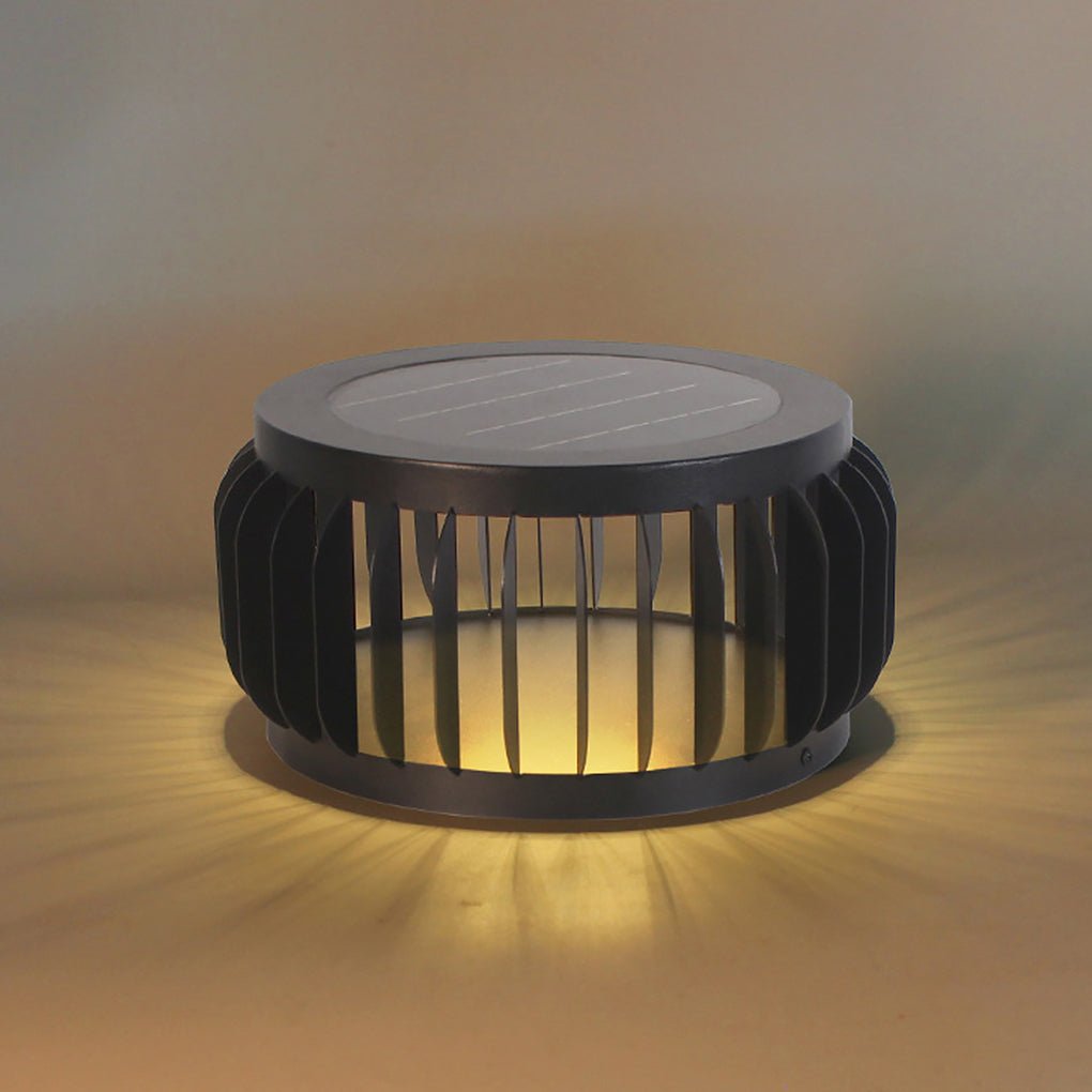 Modern Outdoor Waterproof Solar Three - color Dimming LED Garden Lamp Post Light