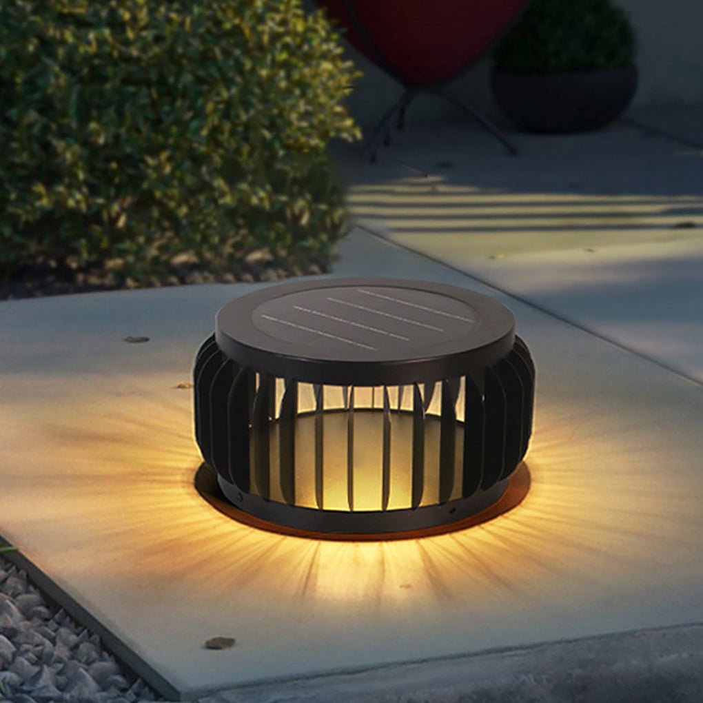 Modern Outdoor Waterproof Solar Three-color Dimming LED Garden Lamp Post Light - Dazuma