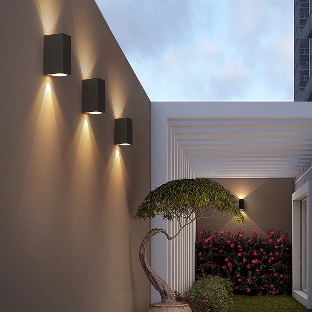 Modern Square Design Outdoor Waterproof Wall Light for Villa Courtyard Balcony - Dazuma