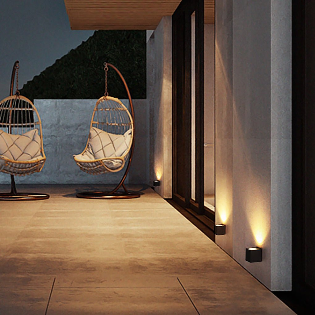 Modern Square Design Outdoor Waterproof Wall Light for Villa Courtyard Balcony - Dazuma