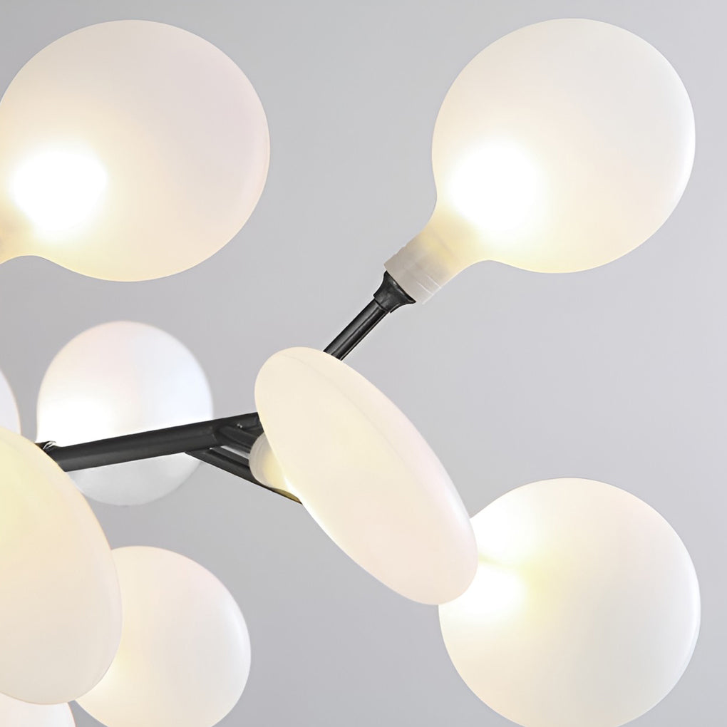 Modern tree branch chandelier displayed from below, showcasing elegant branch design.