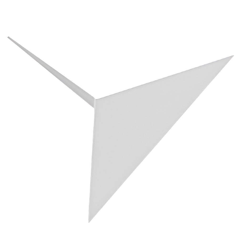 Modern triangle wall sconce with close-up of the angular design and texture.