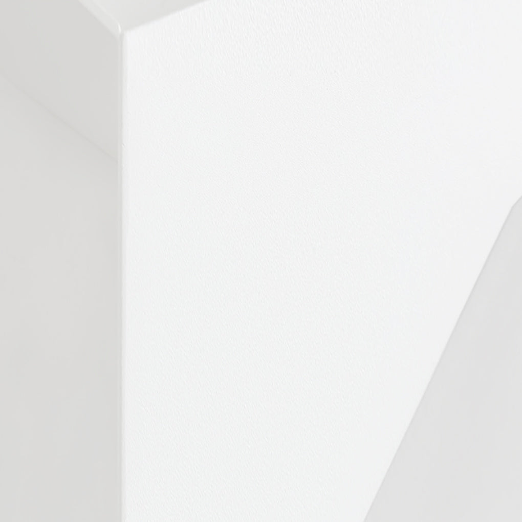 Modern triangle wall sconce with top view highlighting unique triangular shape.