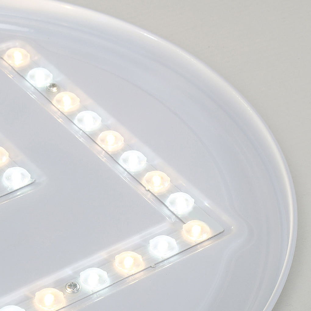 Moon ceiling light with close-up of the LED light source.