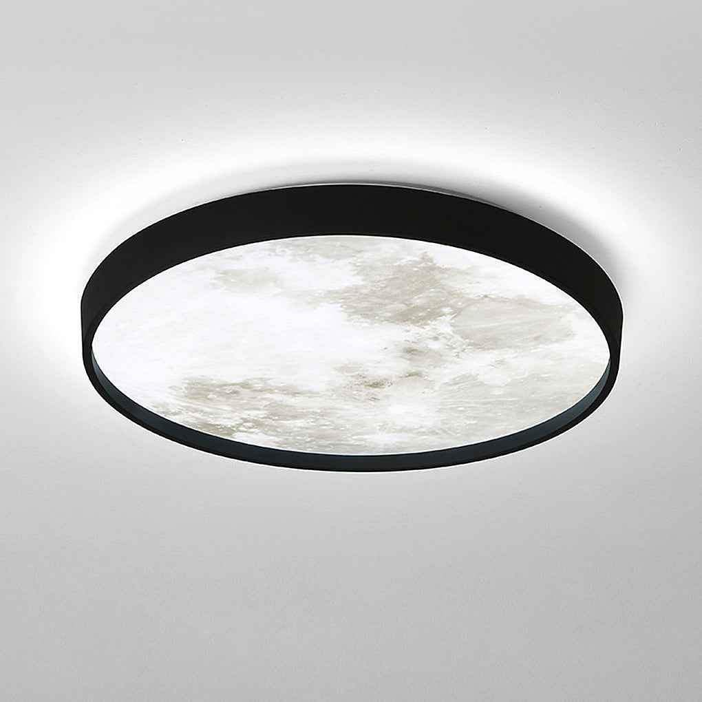 Moon ceiling light with top view highlighting the unique moon pattern.