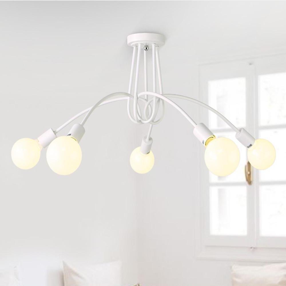 5 - Light Twisted Metal Frame LED Vintage Hanging Ceiling Lights Chandeliers