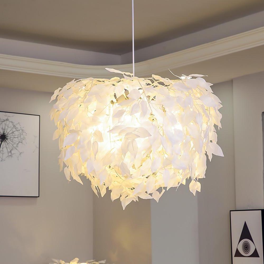 24'' LED 4-Light Lantern Desgin Chandelier Modern Metal Fabric Plastic Chandeliers