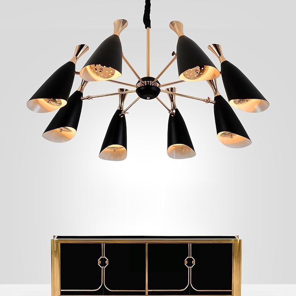 8 - light LED Electroplated Metal Nordic Chandeliers Ceiling Lights Fixture