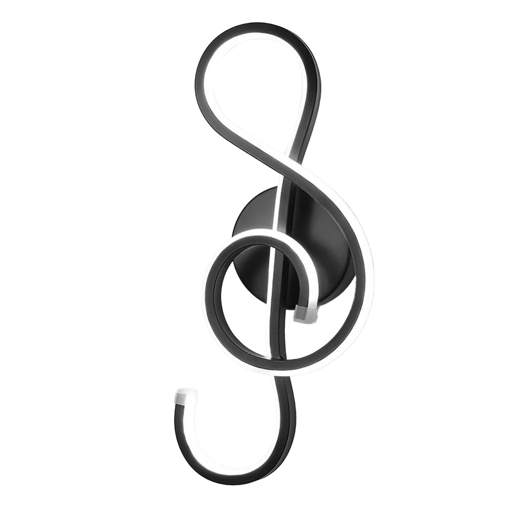 Musical note wall light base with a close-up of the round design.