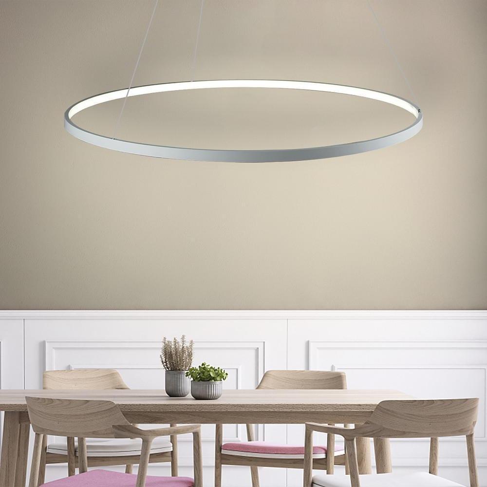 Round Geometric 30 - Watt Single Ring Integrated LED Modern Bedroom Pendant