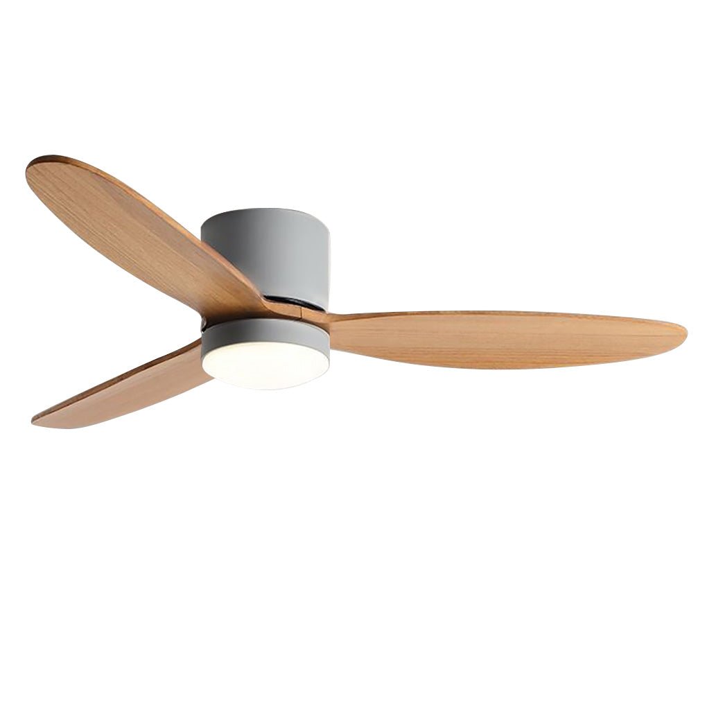 Upgrade interior style with natural wood ceiling fan with light LED, offering quiet airflow and elegant Scandinavian look.