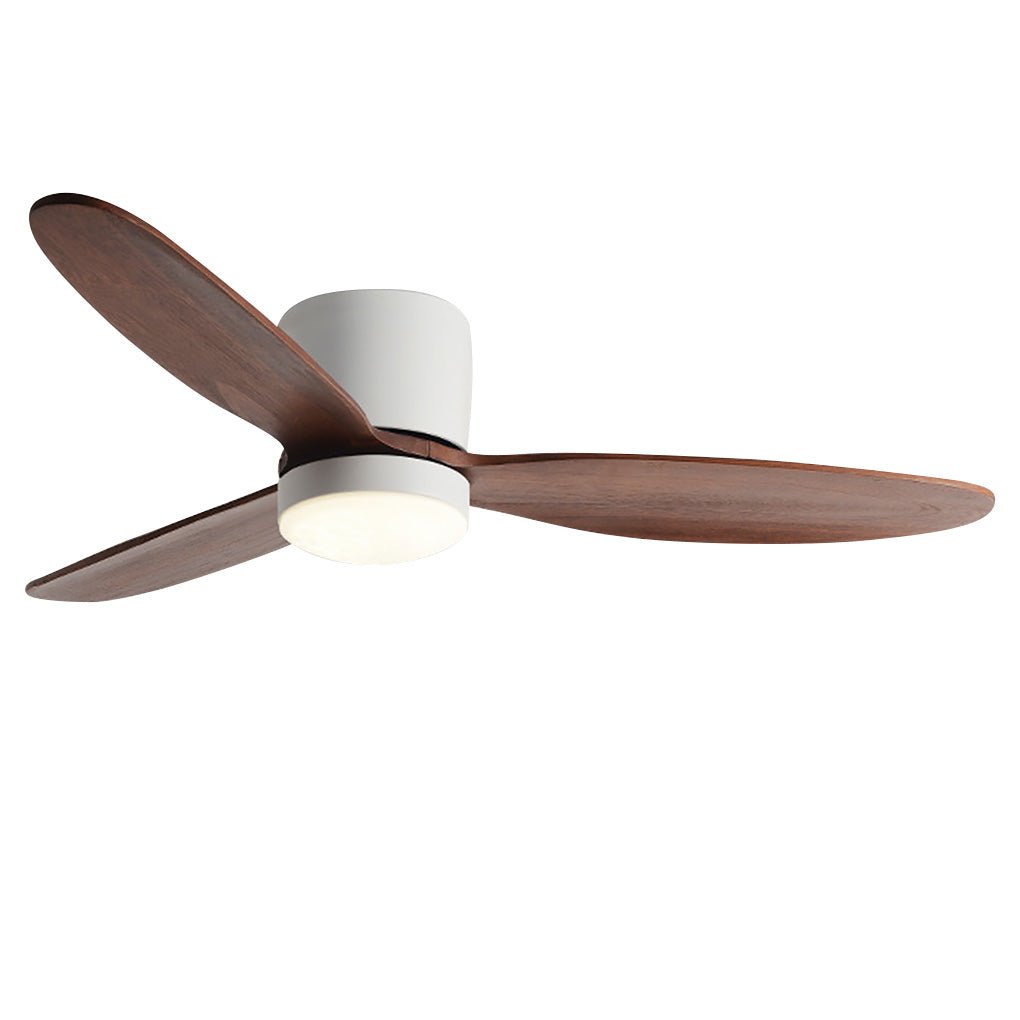 Natural wood ceiling fan with light LED blends modern minimalist design with whisper-quiet performance for any room.