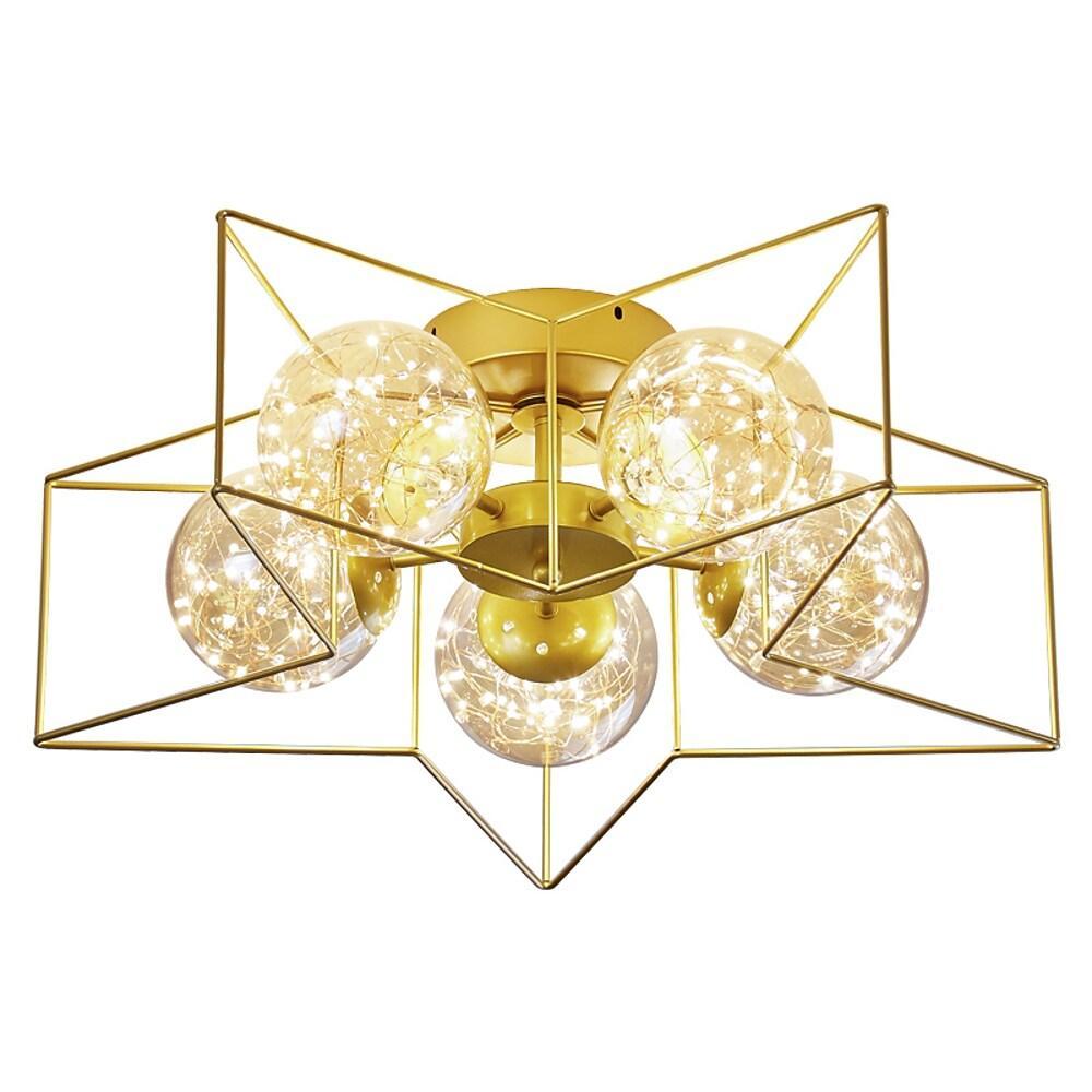 5 Light 5 - pointed Star Design LED Modern Flush Mount Ceiling Lighting