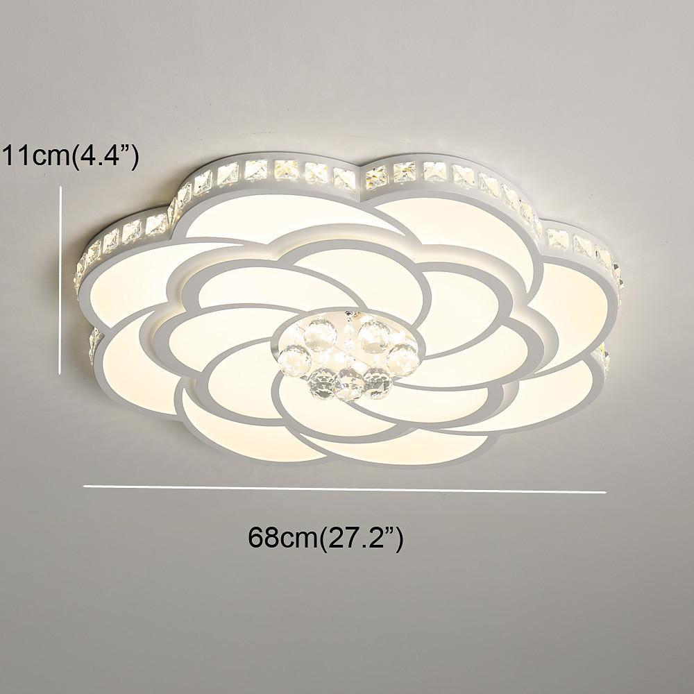 27'' LED 1-Light Crystal New Design Flush Mount Lights Modern Artistic Metal Acrylic Novelty Dimmable Ceiling Lights
