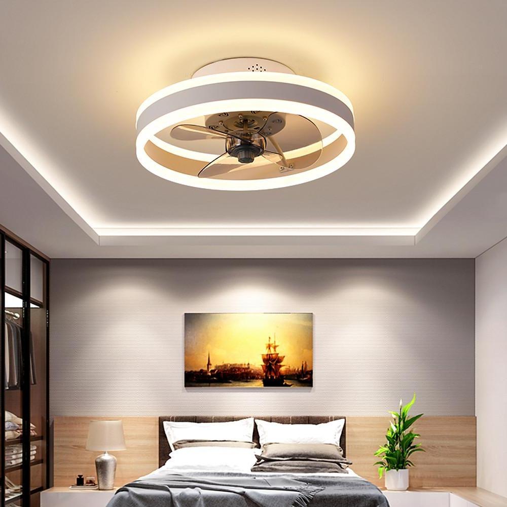16'' LED 1-Light Dimmable Ceiling Fan Modern LED Aluminum PVC Metal Stylish Modern Style Dimmable Ceiling Lights-dazuma