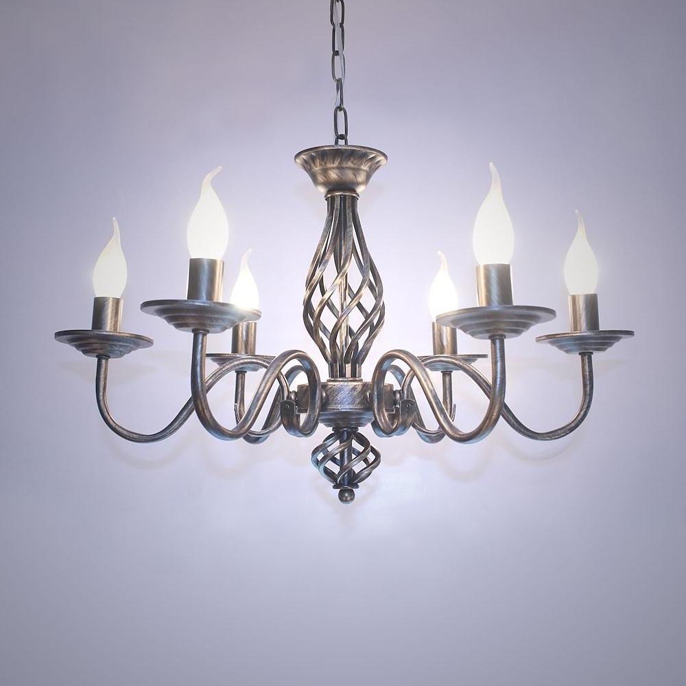 6 Lights Candles - shaped LED Modern Chandeliers Pendant Light Hanging Lamp