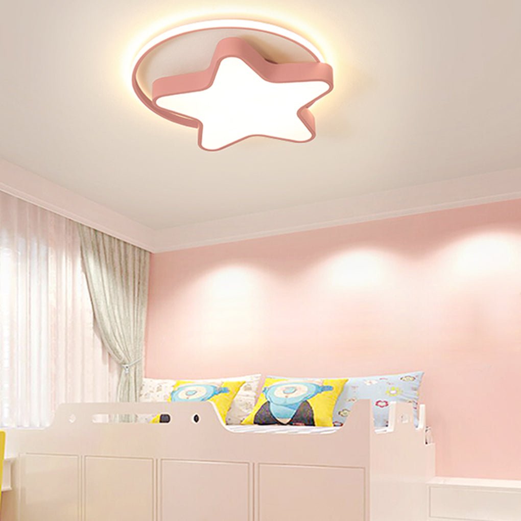 Nordic Creative Five-pointed Star Design Three Color Dimming LED Ceiling Lamp - Dazuma