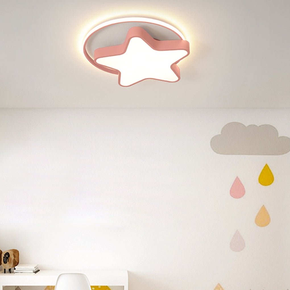 Nordic Creative Five - pointed Star Design Three Color Dimming LED Ceiling Lamp
