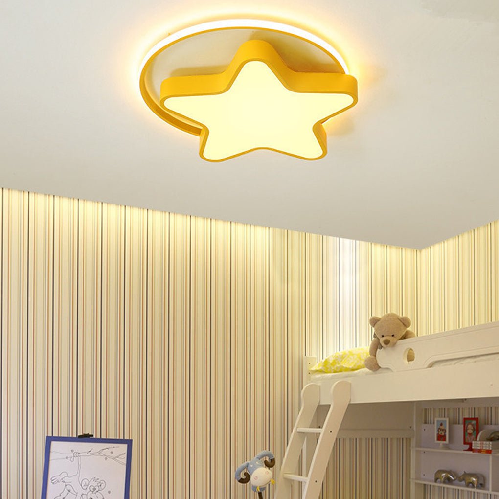Nordic Creative Five-pointed Star Design Three Color Dimming LED Ceiling Lamp - Dazuma