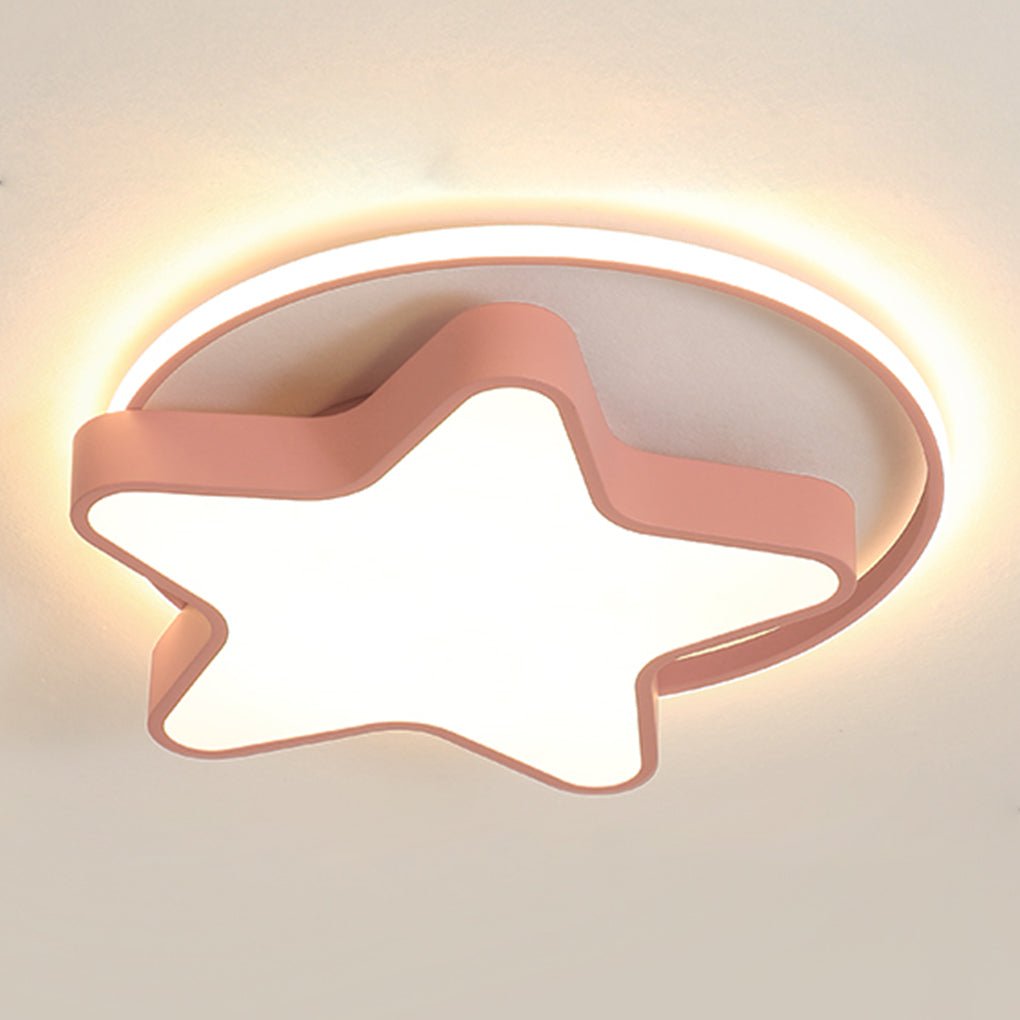 Nordic Creative Five - pointed Star Design Three Color Dimming LED Ceiling Lamp