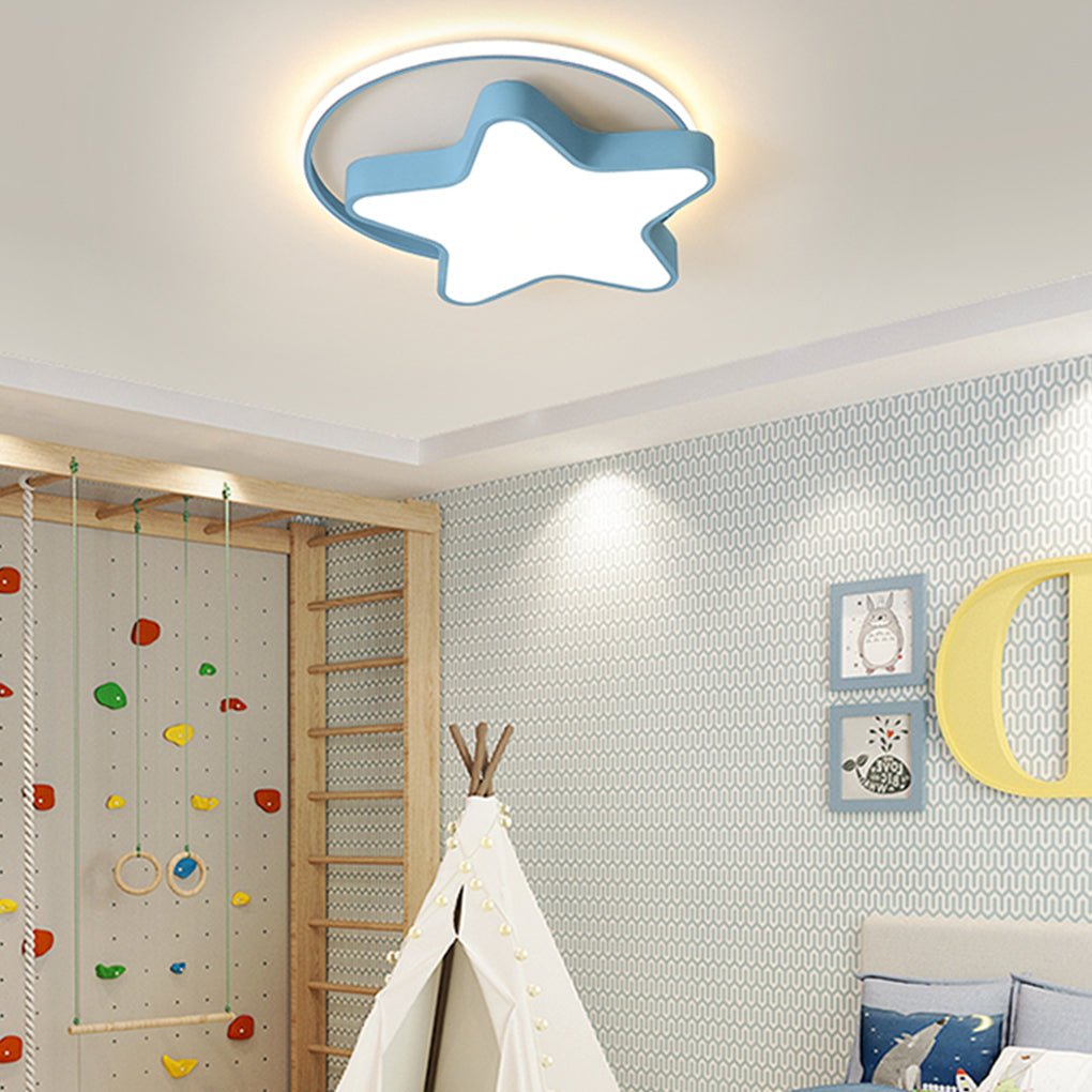 Nordic Creative Five-pointed Star Design Three Color Dimming LED Ceiling Lamp - Dazuma