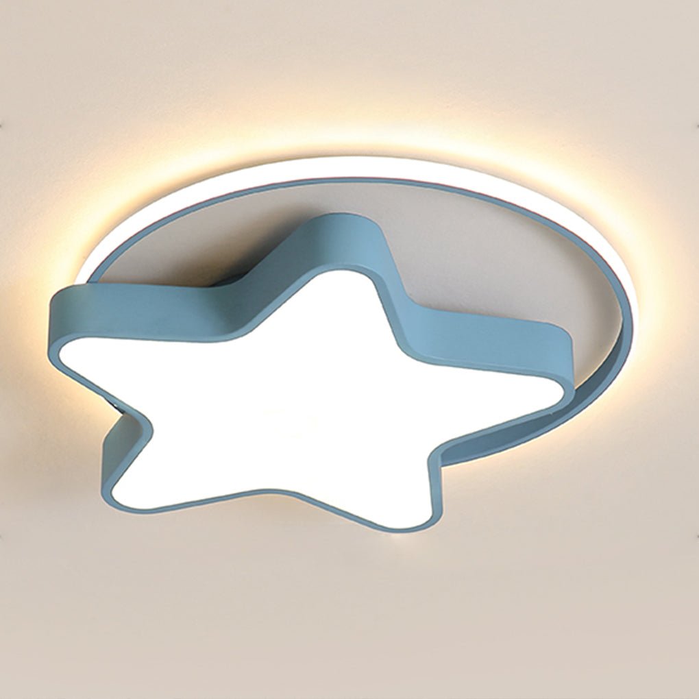 Nordic Creative Five - pointed Star Design Three Color Dimming LED Ceiling Lamp