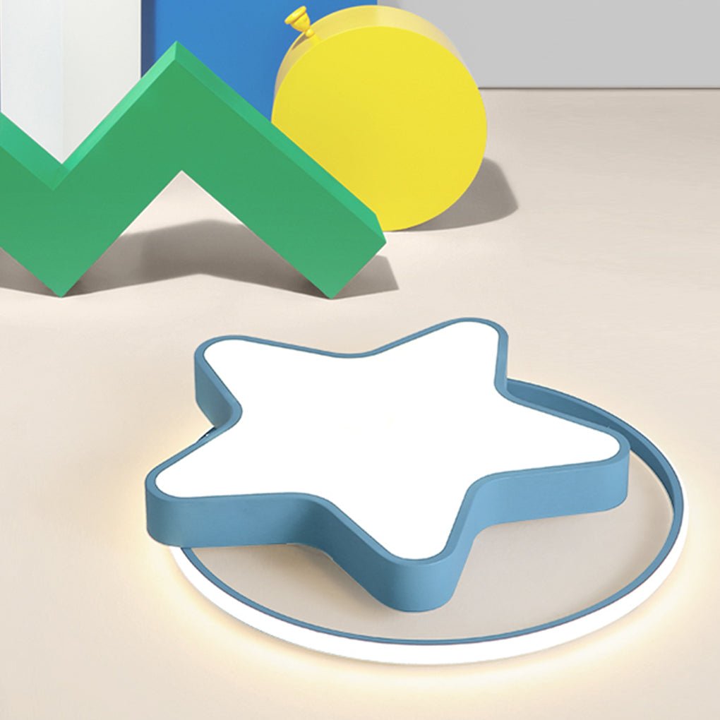 Nordic Creative Five - pointed Star Design Three Color Dimming LED Ceiling Lamp
