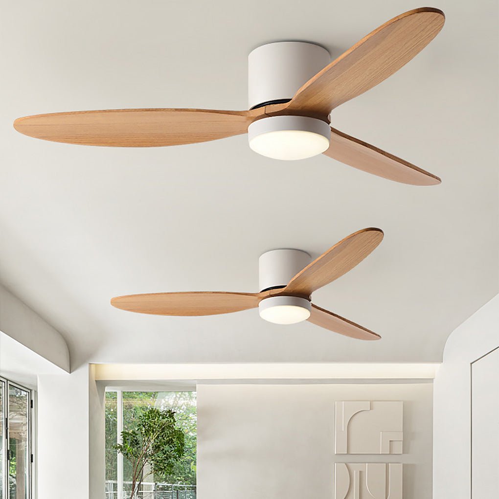 16'' Circular Dimmable LED Modern Ceiling Fan Light Chandelier with Fan  Flush Mount Ceiling Fan for Bedroom Dining Room – Dazuma