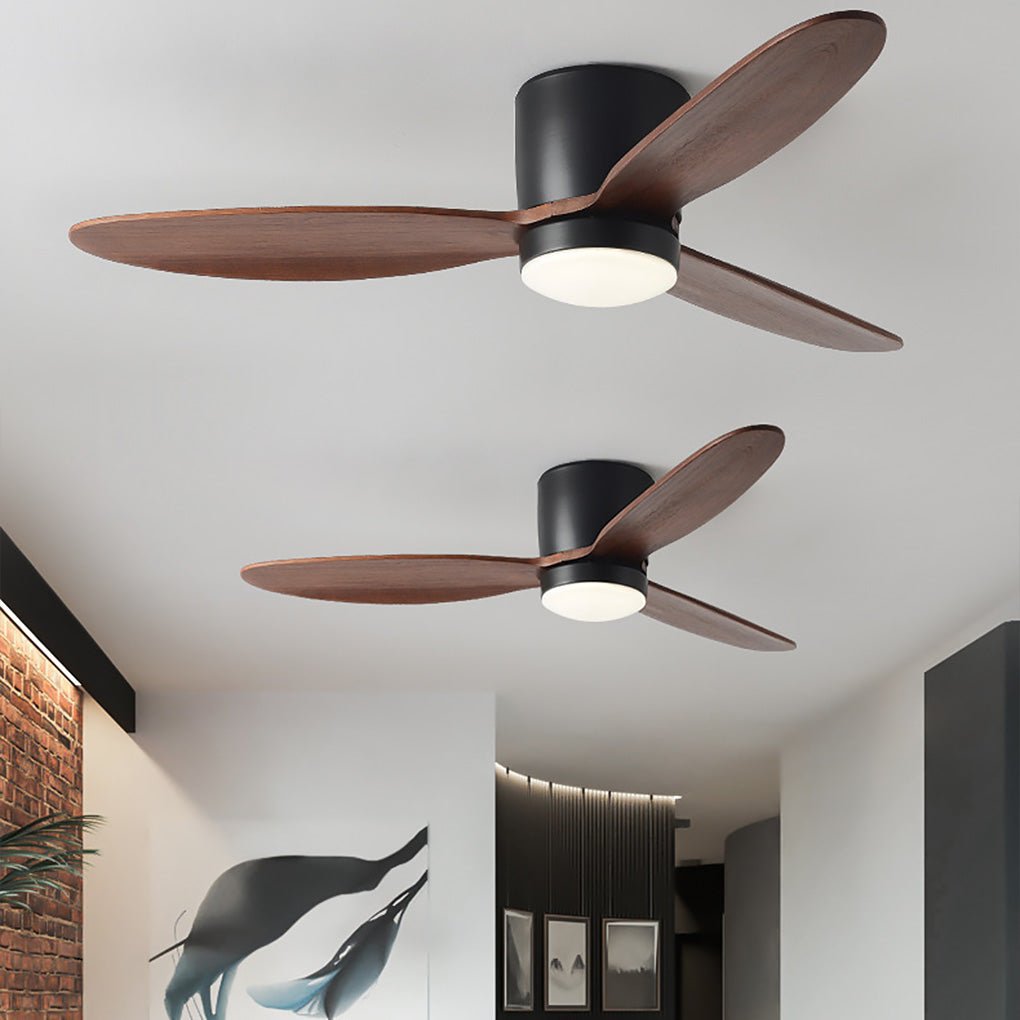 Nordic Creative 3-curved Blades LED Small Ceiling Fans with Lights  Farmhouse Flush Mount Ceiling Fans with Chandelier Low Profile Ceiling Fan  Lights – Dazuma