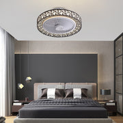 Nordic Hollow Minimalist Three - color Dimming Integrated Bladeless Ceiling Fan Lamp