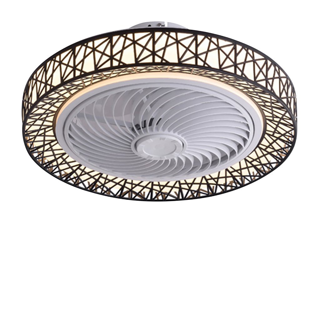 Nordic Hollow Minimalist Three - color Dimming Integrated Bladeless Ceiling Fan Lamp