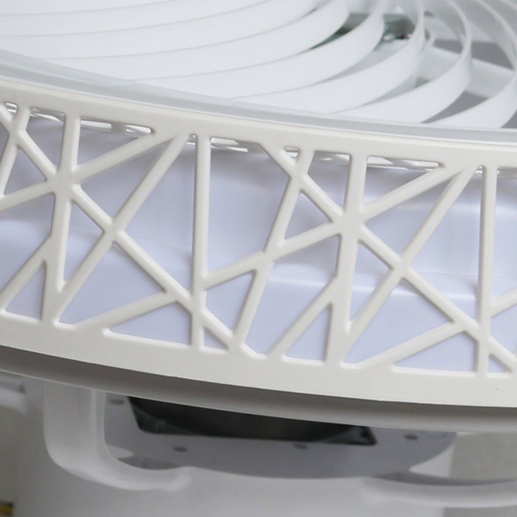 Nordic Hollow Minimalist Three - color Dimming Integrated Bladeless Ceiling Fan Lamp