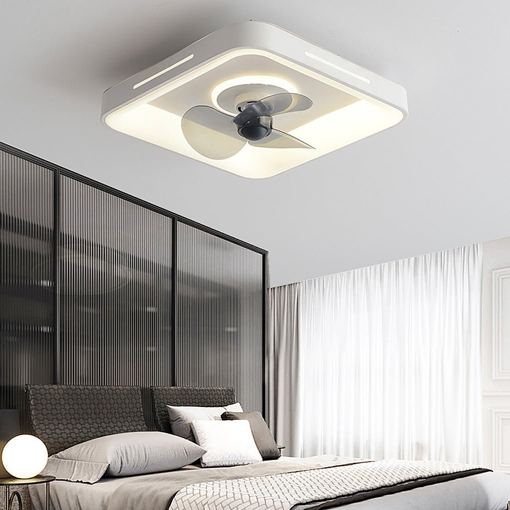 Nordic Inverter Ceiling Fan Light Ultra-thin Silent Ceiling Fan Lamp Intelligent - Dazuma
